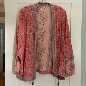 Free people silky zip up jacket size M/L